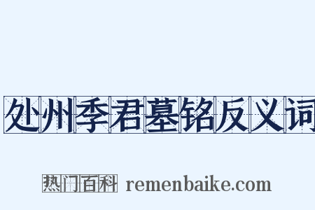 处州季君墓铭反义词是什么意思的图片
